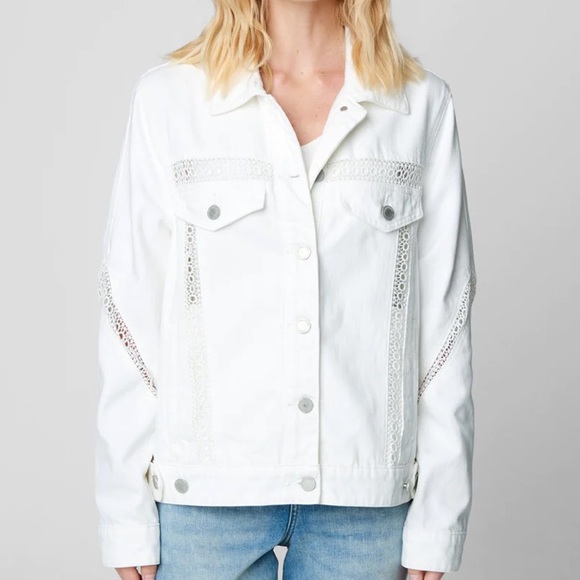 (A8) Blank NYC Infinite Toad Denim Jean Jacket, White, Size Large, NWT - Picture 2 of 12
